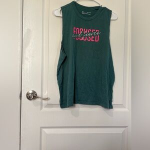 Under Armour Teal Sleeveless Top with Pink Logo